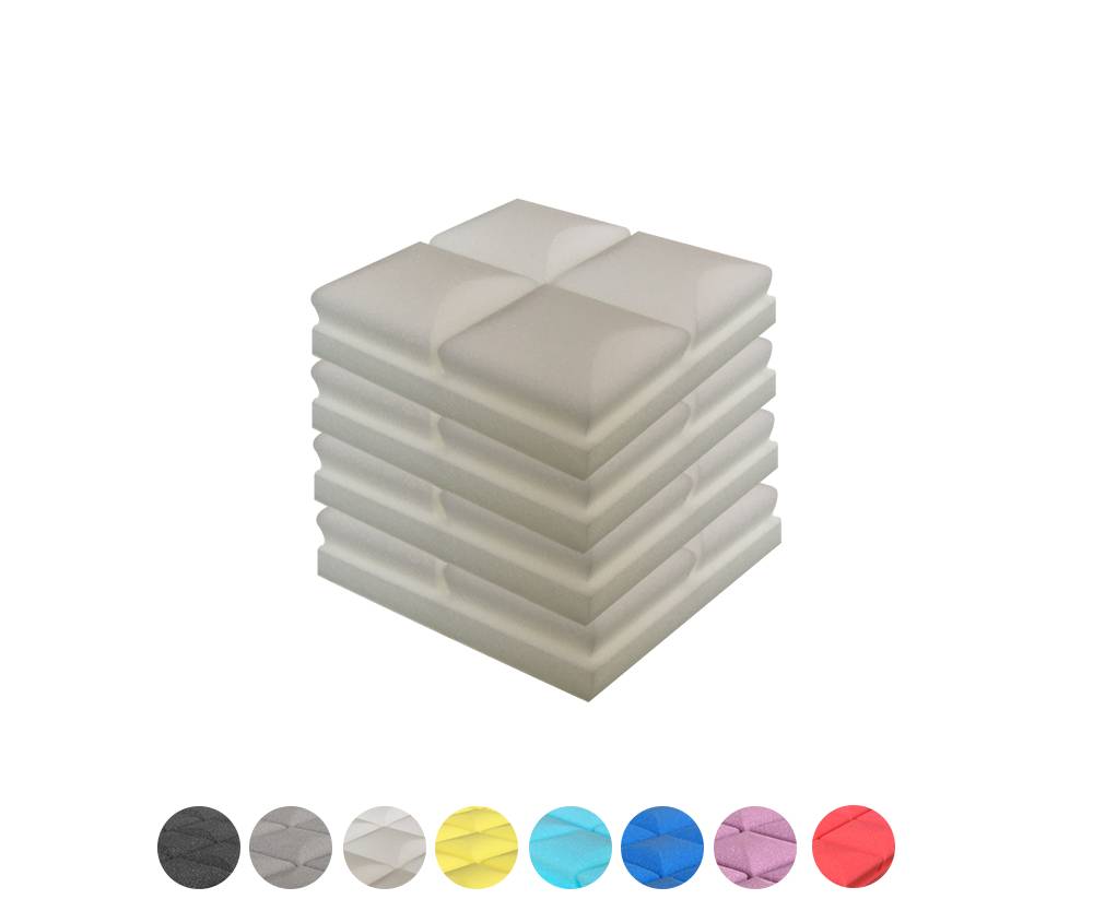 New 4 pcs Bundle Hemisphere Grid Type Acoustic Panels Sound Absorption Studio Soundproof Foam 8 Colors KK1040 20 X 20 X 5cm (7.8 X 7.8 X 1.9 in) / Pearl White