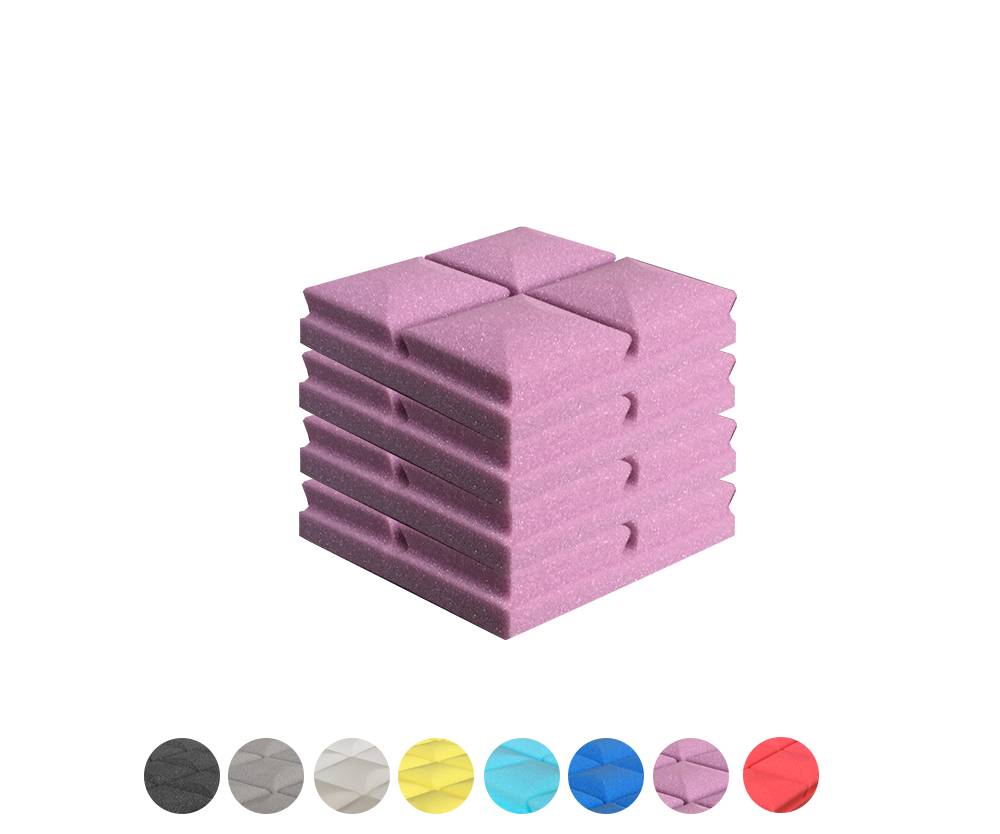 New 4 pcs Bundle Hemisphere Grid Type Acoustic Panels Sound Absorption Studio Soundproof Foam 8 Colors KK1040 20 X 20 X 5cm (7.8 X 7.8 X 1.9 in) / Purple