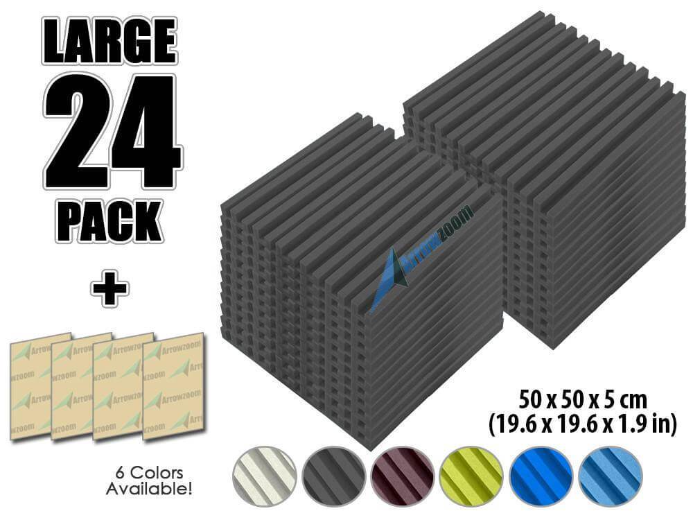 Arrowzoom Acoustic Metro Striped Ceiling Foam - Solid Colors - KK1041 24 / Black