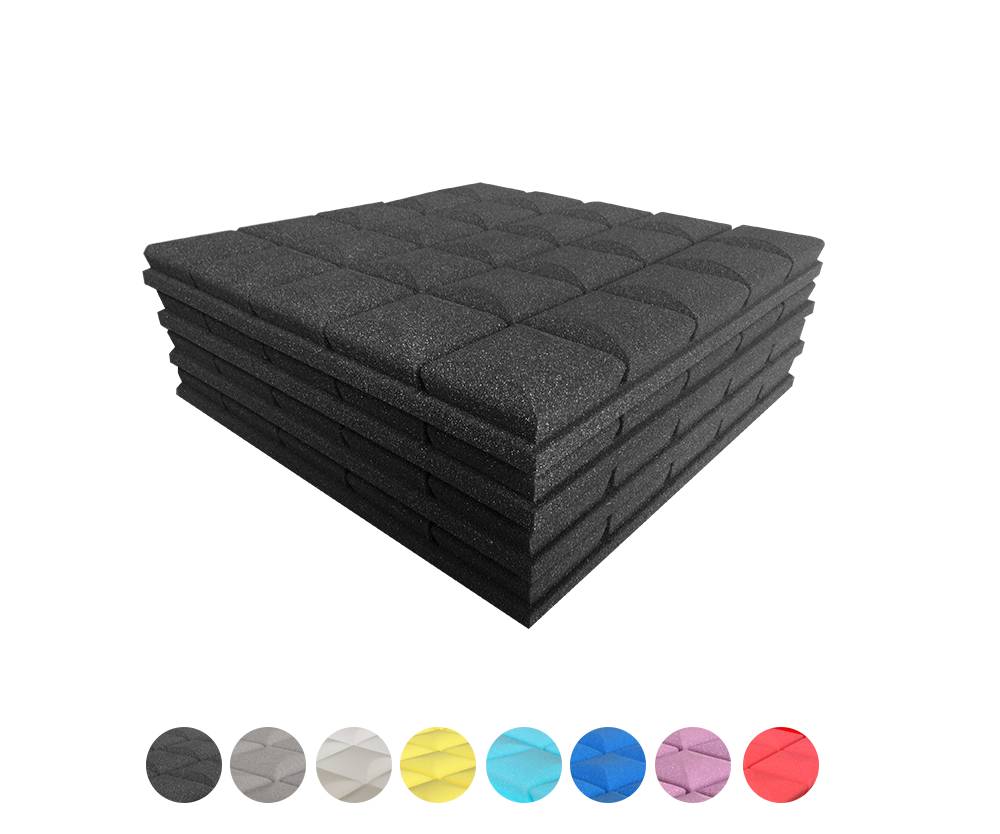 New 4 pcs Bundle Hemisphere Grid Type Acoustic Panels Sound Absorption Studio Soundproof Foam 8 Colors KK1040 50 X 50 X 5cm (19.6 X 19.6 X 1.9 in) / Black
