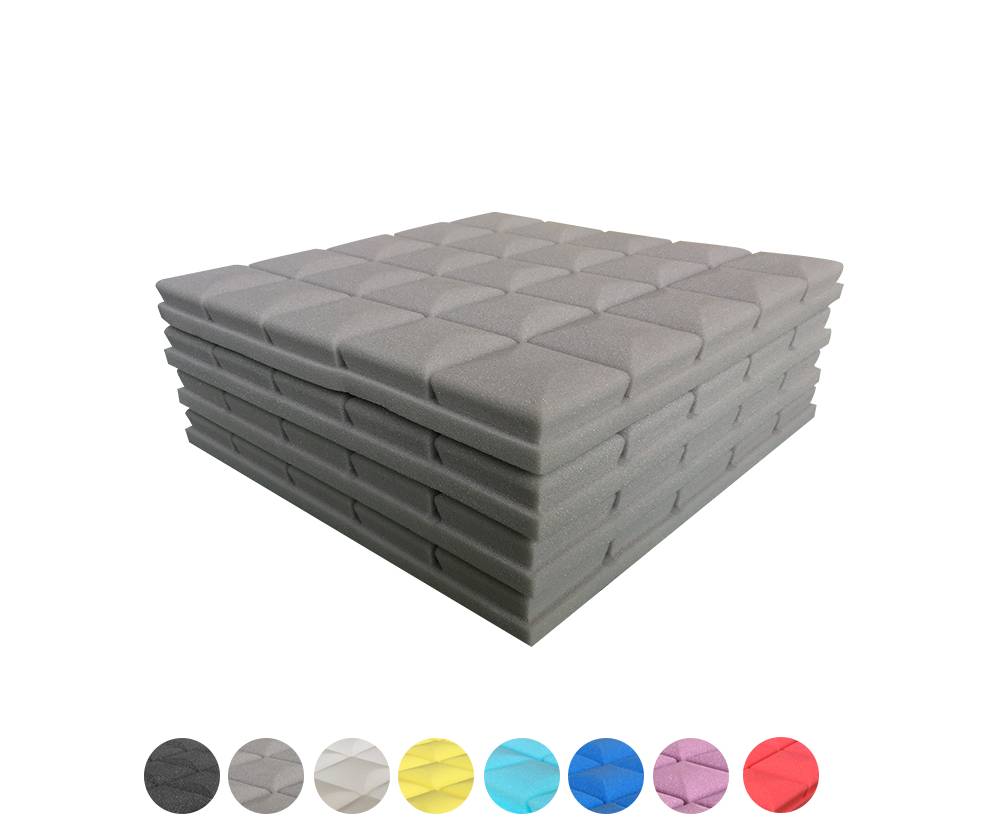 New 4 pcs Bundle Hemisphere Grid Type Acoustic Panels Sound Absorption Studio Soundproof Foam 8 Colors KK1040 50 X 50 X 5cm (19.6 X 19.6 X 1.9 in) / Gray