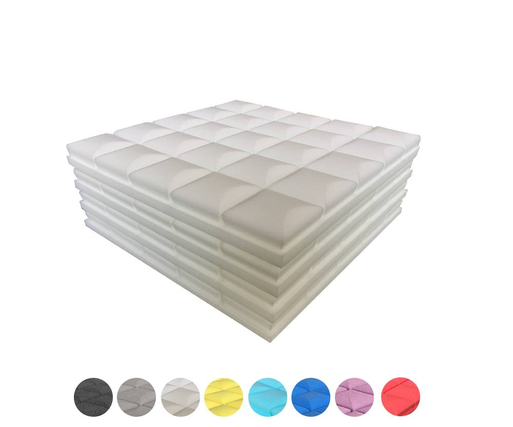 New 4 pcs Bundle Hemisphere Grid Type Acoustic Panels Sound Absorption Studio Soundproof Foam 8 Colors KK1040 50 X 50 X 5cm (19.6 X 19.6 X 1.9 in) / Pearl White