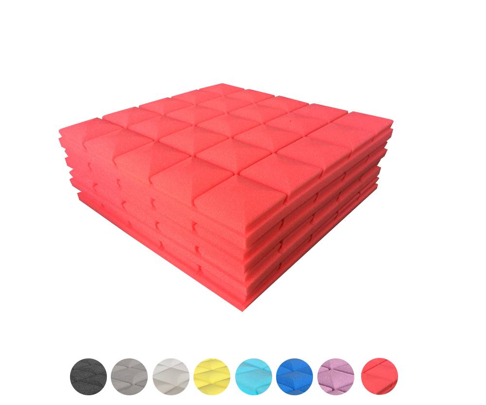 New 4 pcs Bundle Hemisphere Grid Type Acoustic Panels Sound Absorption Studio Soundproof Foam 8 Colors KK1040 50 X 50 X 5cm (19.6 X 19.6 X 1.9 in) / Red