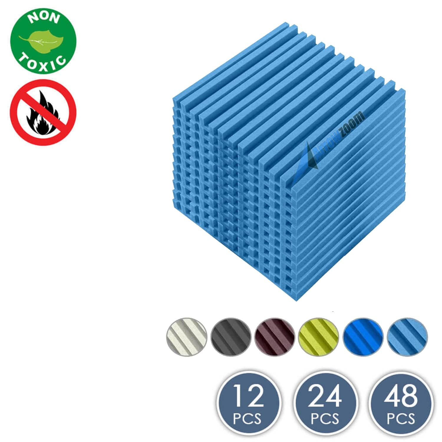 Arrowzoom Acoustic Foam - Metro Striped Ceiling - Solid Colors - KK1041