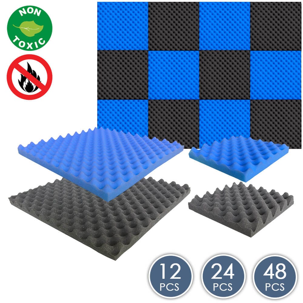 Arrowzoom Eggcrate Convoluted Acoustic Foam - Series Black x Blue Bundle - KK1052