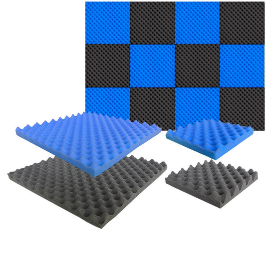 Arrowzoom Eggcrate Convoluted Acoustic Foam - Series Black x Blue Bundle - KK1052