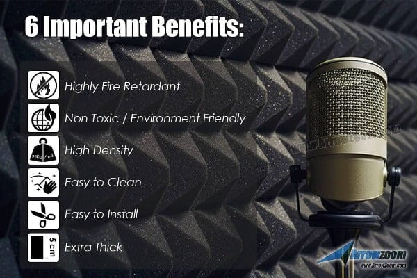 Arrowzoom Flat Wedge Series Acoustic Foam - Solid Colors - KK1035