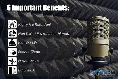 Arrowzoom Flat Wedge Series Acoustic Foam - Solid Colors - KK1035