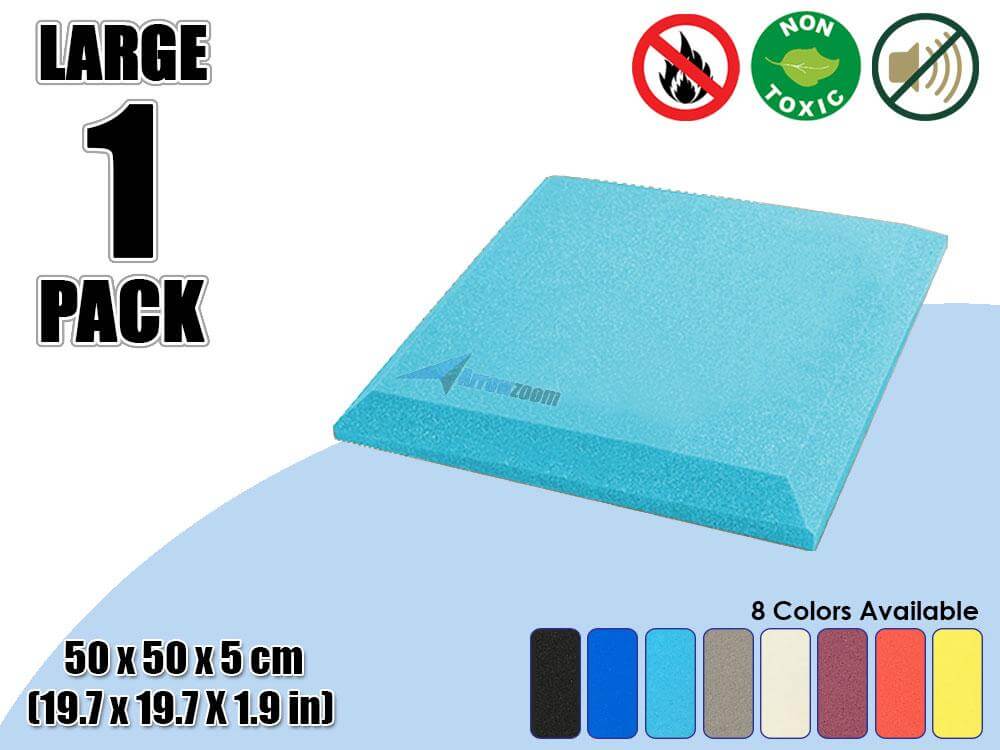 Arrowzoom Acoustic Panel Flat Bevel Tile - Solid Colors - KK1039 Baby Blue / 1 Piece -50 x 50 x 5 cm / 20 x 20 x 2 in