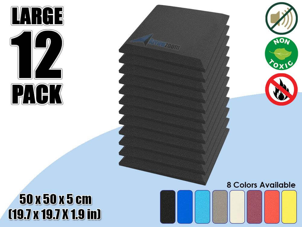 Arrowzoom Acoustic Panel Flat Bevel Tile - Black - KK1039 - Piece(s): 12
