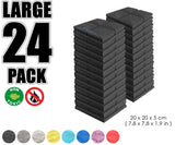 Arrowzoom Acoustic Hemisphere Grid Foam - Black - KK1040 - Size: 24 Pieces - 20 X 20 X 5cm