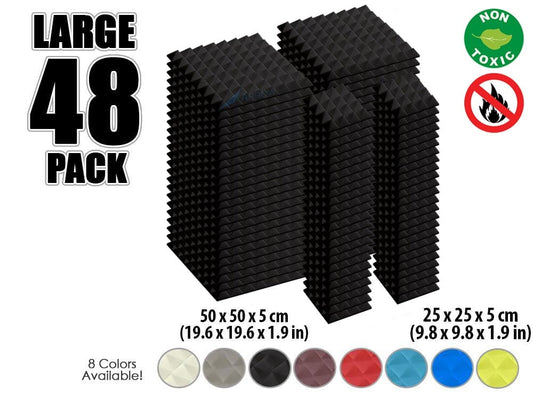 New 48 pcs Bundle Pyramid Tiles Acoustic Panels Sound Absorption Studio Soundproof Foam 8 Colors KK1034 Arrowzoom.