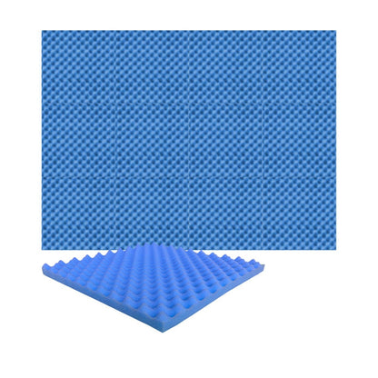 Arrowzoom Acoustic Eggcrate Foam - Solid Colors - KK1052 Blue / 12 Pieces - 50 x 50 x 3 cm/ 20x20x2 in