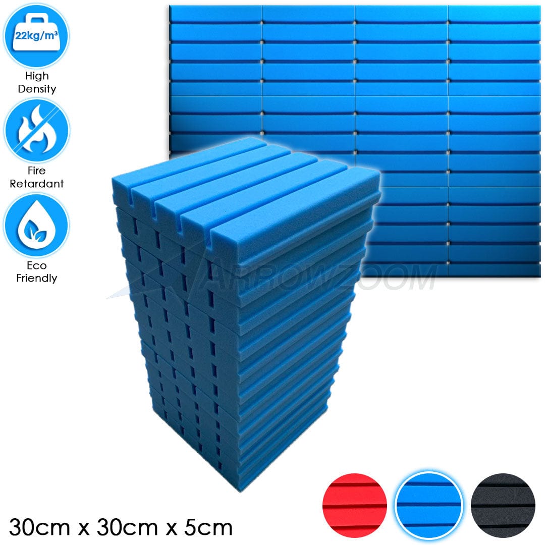 Arrowzoom™ PRO Series Soundproof Foam - Flat Wedge Pro - KK1198 Blue / 12 pieces