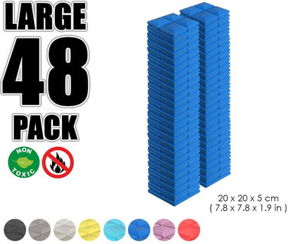 Arrowzoom Acoustic Hemisphere Grid Foam - Solid Colors - KK1040 Blue / 48 Pieces - 20 X 20 X 5cm / 7.8 X 7.8 X 1.9 in