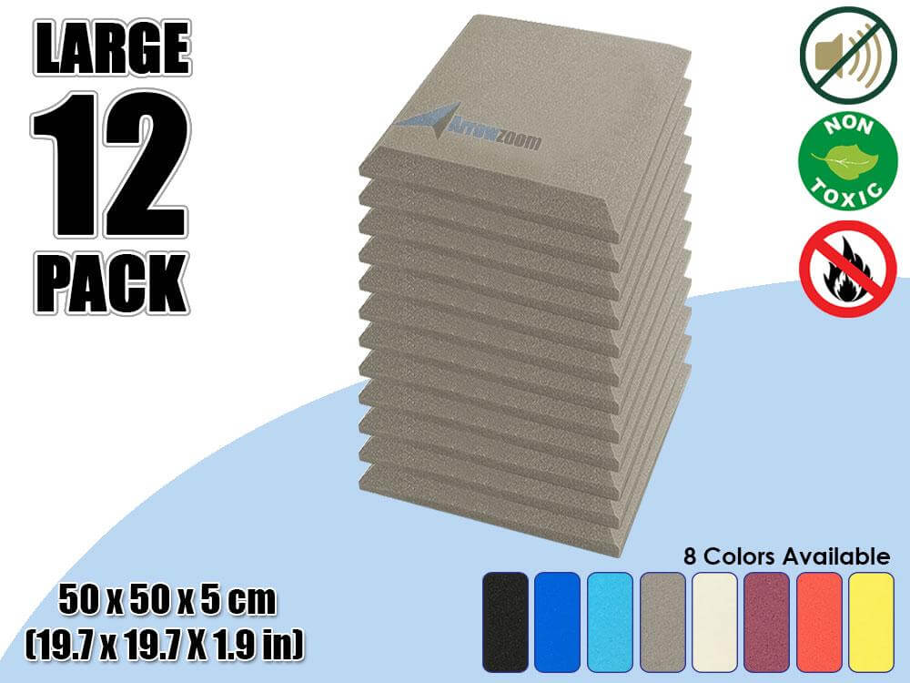 Arrowzoom Acoustic Panel Flat Bevel Tile - Gray - KK1039 - Piece(s): 12