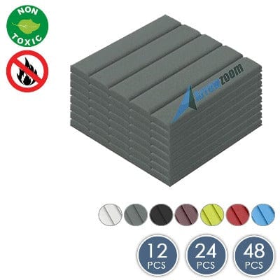 Arrowzoom Flat Wedge Series Acoustic Foam - Solid Colors - KK1035 Grey / 12 / 25 X 25 X 2cm (9.8 X 9.8 X 0.8 in)