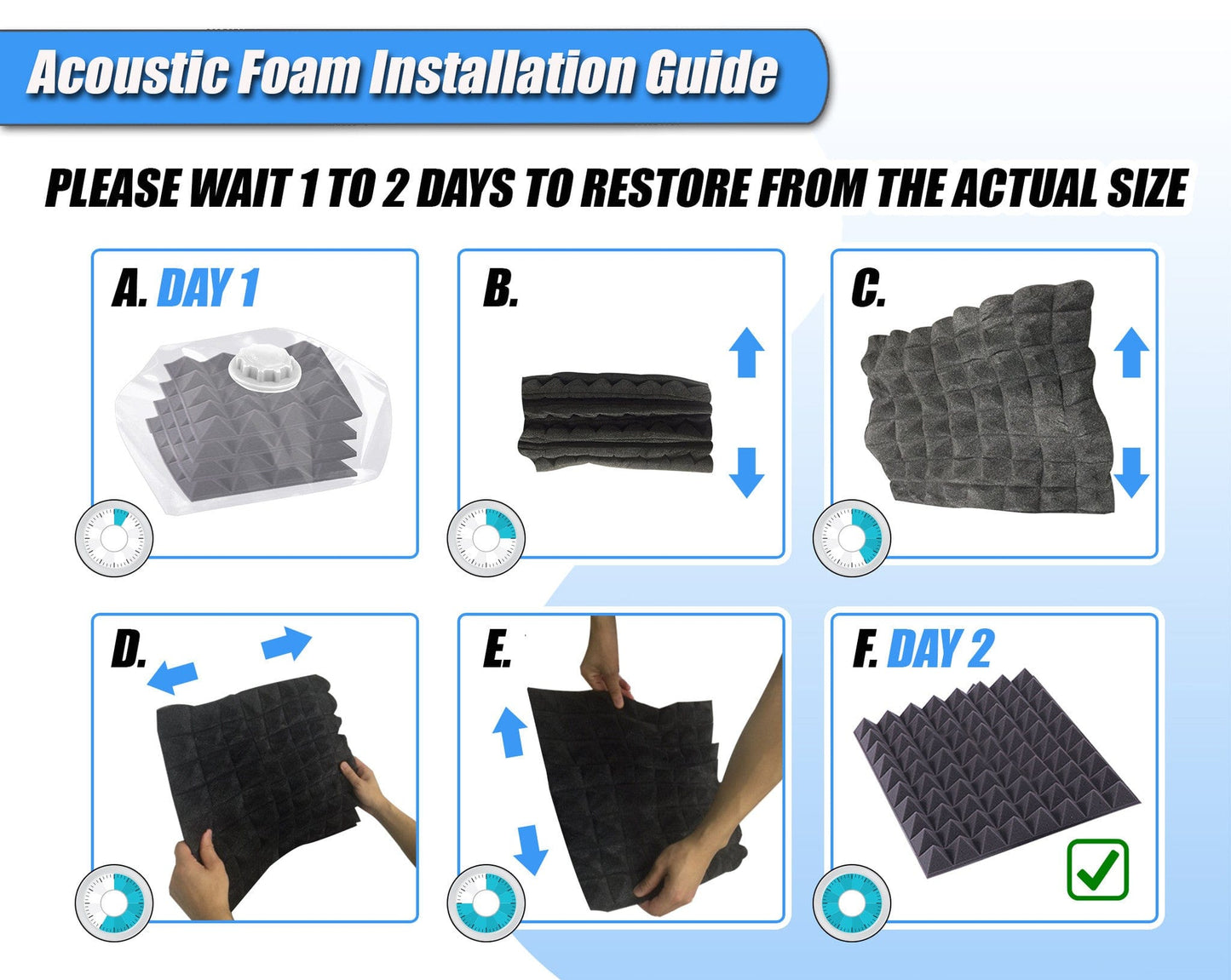 New 12 Pcs Black and Pearl White Bundle Egg Crate Convoluted Acoustic Tile Panels Sound Absorption Studio Soundproof Foam KK1052