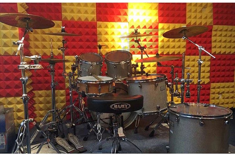New 12 Pcs Pearl White and Red Bundle Egg Crate Convoluted Acoustic Tile Panels Sound Absorption Studio Soundproof Foam KK1052