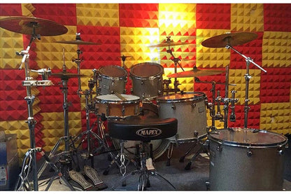 New 12 Pcs Pearl White and Red Bundle Egg Crate Convoluted Acoustic Tile Panels Sound Absorption Studio Soundproof Foam KK1052