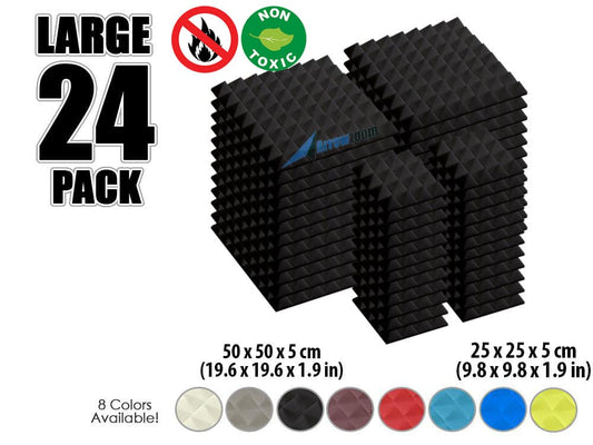 New 24 pcs Bundle Pyramid Tiles Acoustic Panels Sound Absorption Studio Soundproof Foam 8 Colors KK1034 Arrowzoom.
