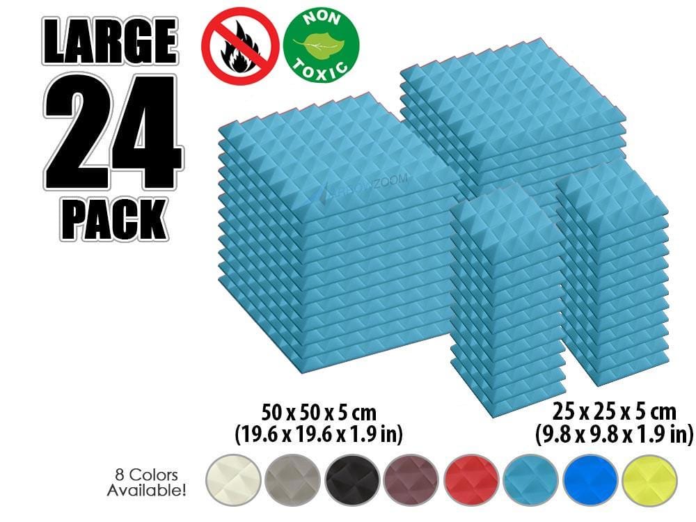 New 24 pcs Bundle Pyramid Tiles Acoustic Panels Sound Absorption Studio Soundproof Foam 8 Colors KK1034 Arrowzoom.