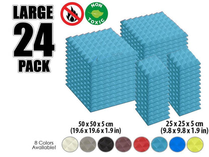 New 24 pcs Bundle Pyramid Tiles Acoustic Panels Sound Absorption Studio Soundproof Foam 8 Colors KK1034 Arrowzoom.
