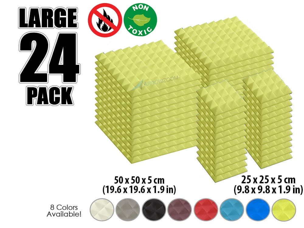 New 24 pcs Bundle Pyramid Tiles Acoustic Panels Sound Absorption Studio Soundproof Foam 8 Colors KK1034 Arrowzoom.
