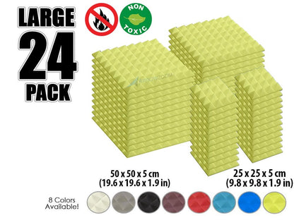 New 24 pcs Bundle Pyramid Tiles Acoustic Panels Sound Absorption Studio Soundproof Foam 8 Colors KK1034 Arrowzoom.