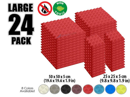 New 24 pcs Bundle Pyramid Tiles Acoustic Panels Sound Absorption Studio Soundproof Foam 8 Colors KK1034 Arrowzoom.