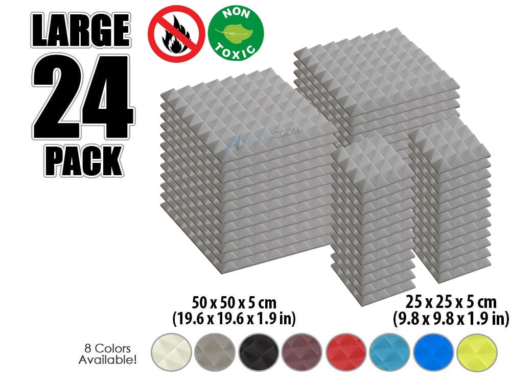 New 24 pcs Bundle Pyramid Tiles Acoustic Panels Sound Absorption Studio Soundproof Foam 8 Colors KK1034 Arrowzoom.