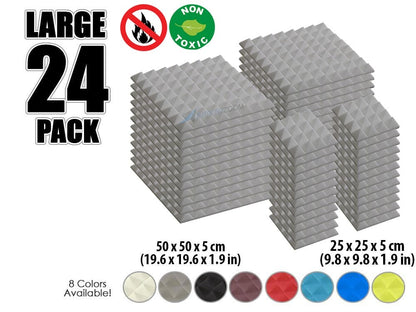 New 24 pcs Bundle Pyramid Tiles Acoustic Panels Sound Absorption Studio Soundproof Foam 8 Colors KK1034 Arrowzoom.