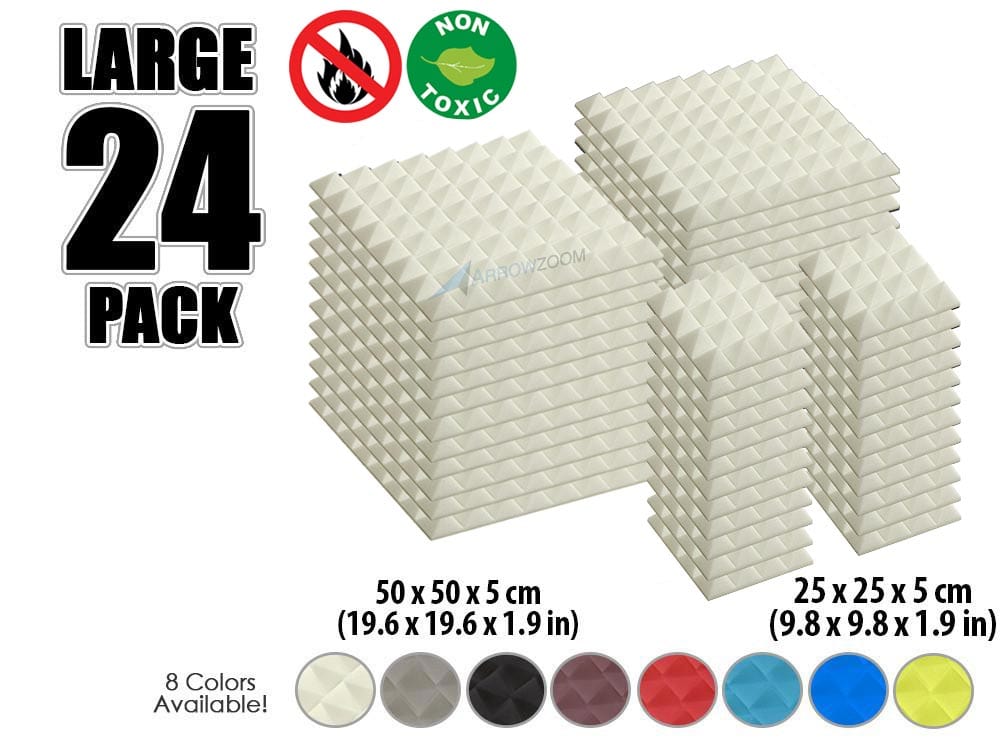 New 24 pcs Bundle Pyramid Tiles Acoustic Panels Sound Absorption Studio Soundproof Foam 8 Colors KK1034 Arrowzoom.