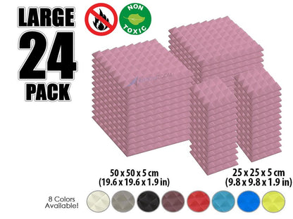 New 24 pcs Bundle Pyramid Tiles Acoustic Panels Sound Absorption Studio Soundproof Foam 8 Colors KK1034 Arrowzoom.