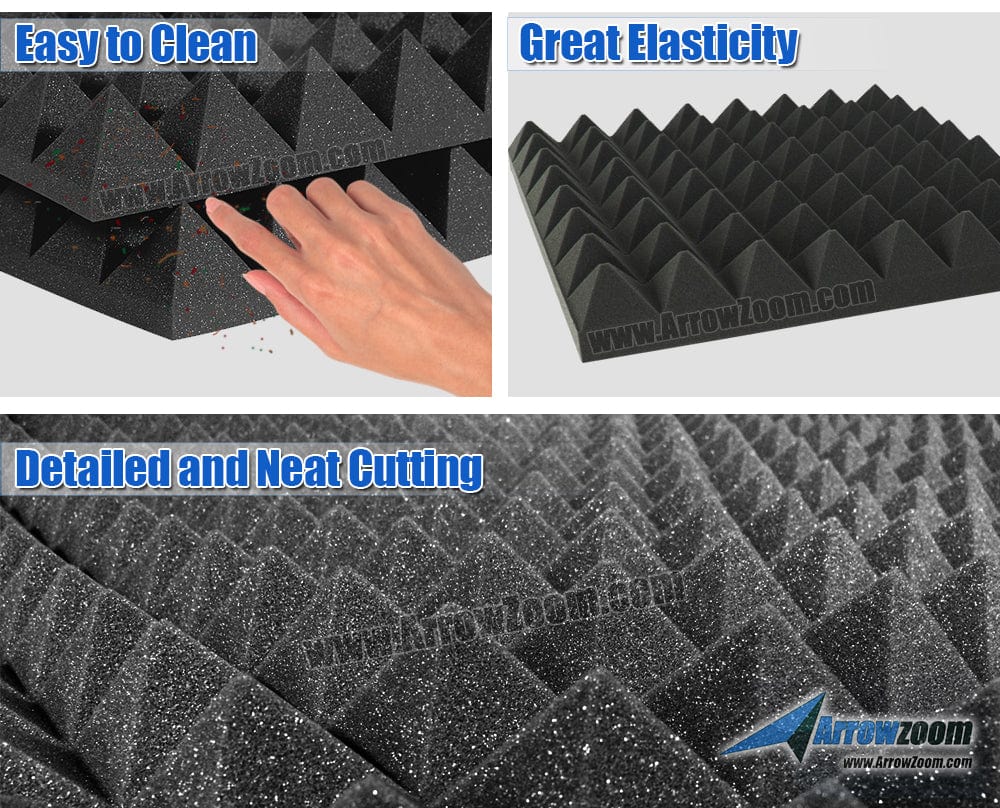 New 24 pcs Bundle Pyramid Tiles Acoustic Panels Sound Absorption Studio Soundproof Foam 8 Colors KK1034 Arrowzoom.
