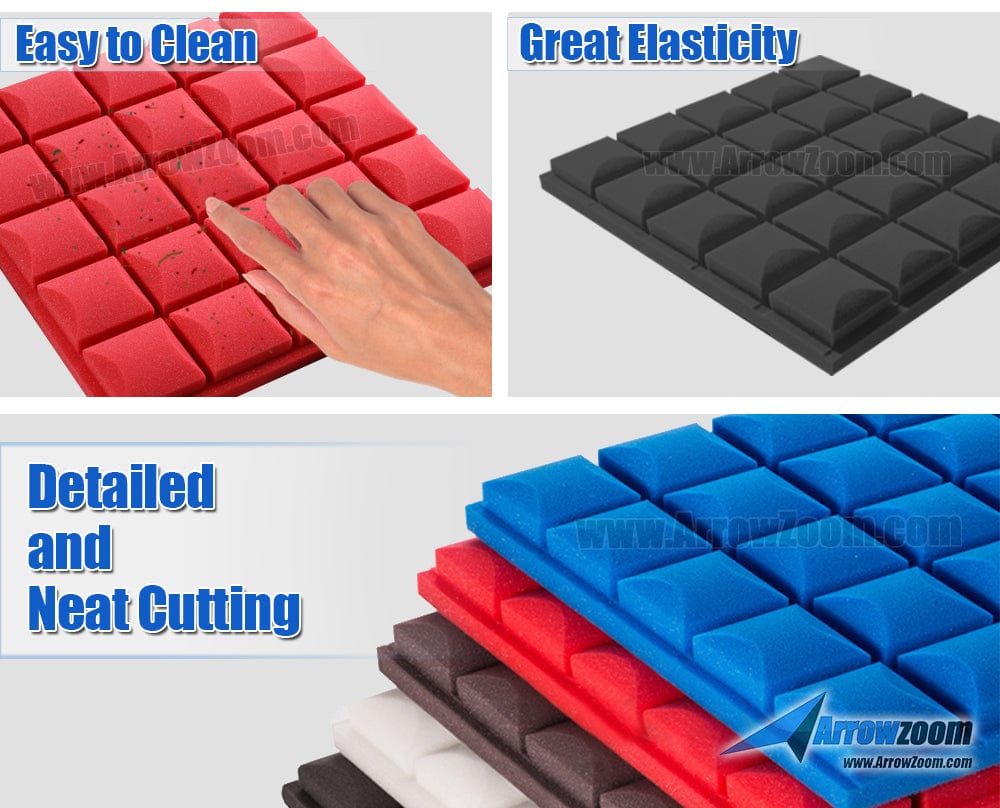 New 4 pcs Bundle Hemisphere Grid Type Acoustic Panels Sound Absorption Studio Soundproof Foam 8 Colors KK1040