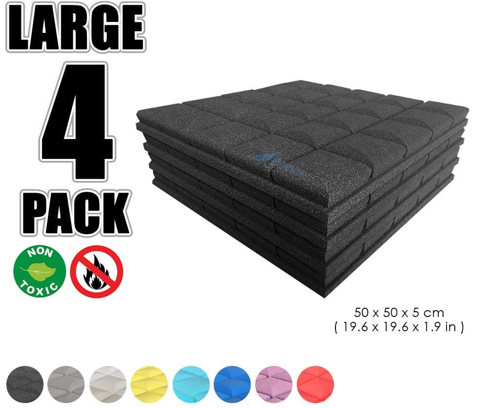 New 4 pcs Bundle Hemisphere Grid Type Acoustic Panels Sound Absorption Studio Soundproof Foam 8 Colors KK1040