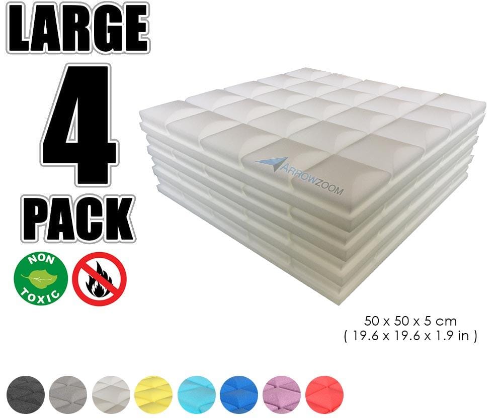 New 4 pcs Bundle Hemisphere Grid Type Acoustic Panels Sound Absorption Studio Soundproof Foam 8 Colors KK1040