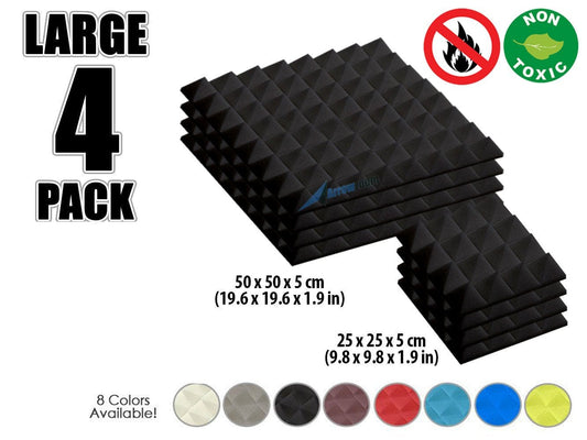 New 4 pcs Bundle Pyramid Tiles Acoustic Panels Sound Absorption Studio Soundproof Foam 8 Colors KK1034