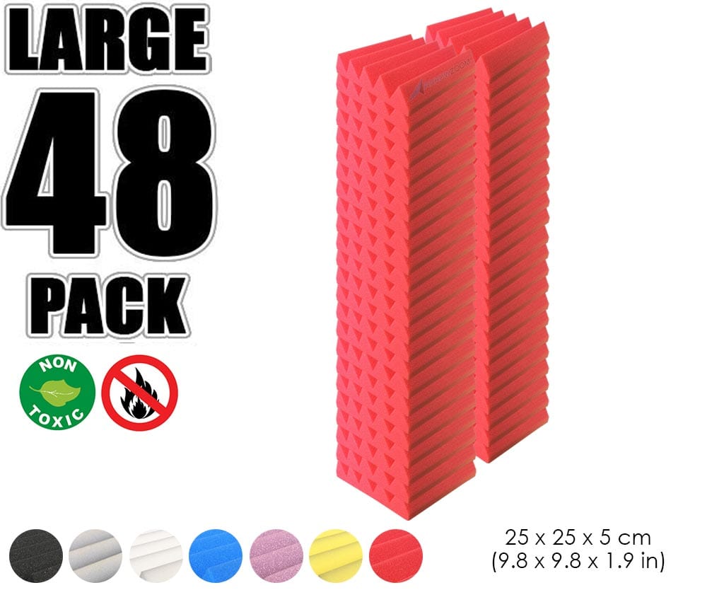 New 48 pcs Wedge Tiles Acoustic Panels Sound Absorption Studio Soundproof Foam 7 Colors KK1134