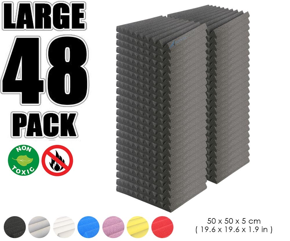 New 48 pcs Wedge Tiles Acoustic Panels Sound Absorption Studio Soundproof Foam 7 Colors KK1134
