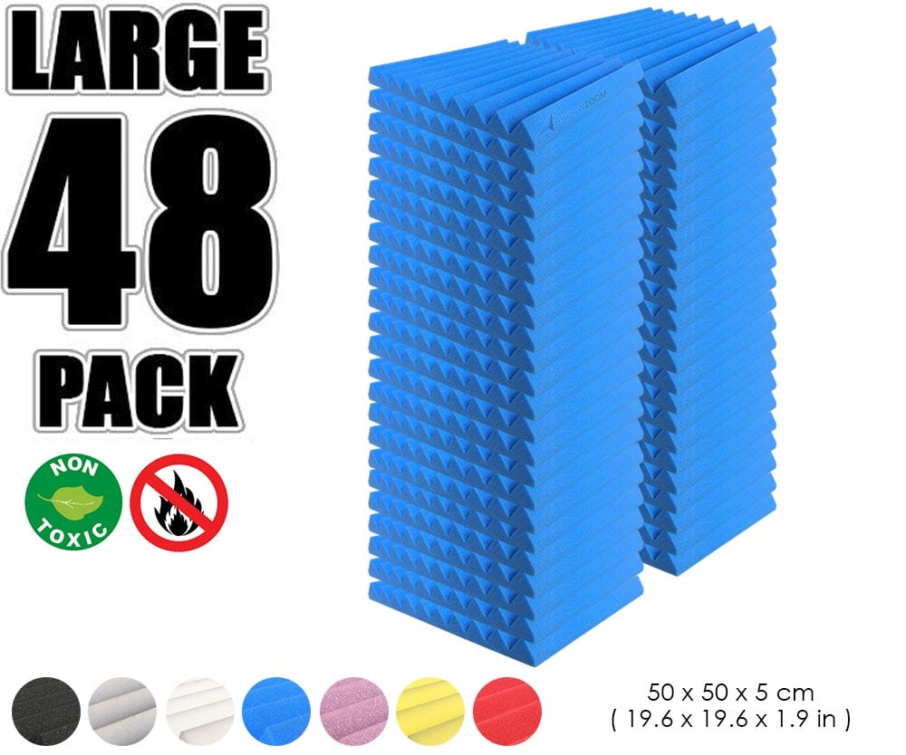 New 48 pcs Wedge Tiles Acoustic Panels Sound Absorption Studio Soundproof Foam 7 Colors KK1134