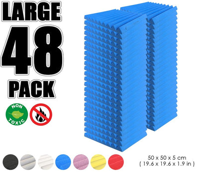 New 48 pcs Wedge Tiles Acoustic Panels Sound Absorption Studio Soundproof Foam 7 Colors KK1134