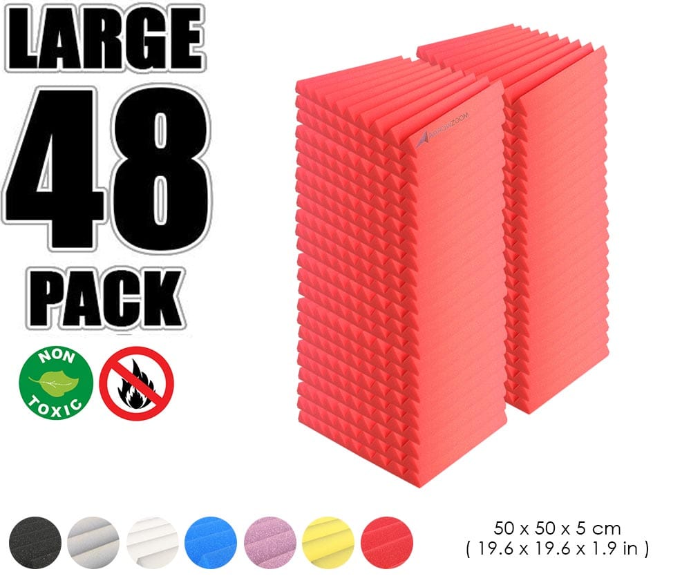 New 48 pcs Wedge Tiles Acoustic Panels Sound Absorption Studio Soundproof Foam 7 Colors KK1134