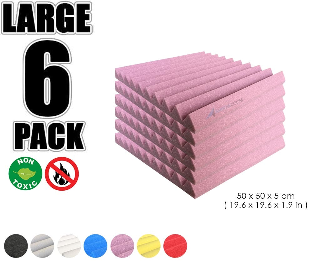 New 6 pcs Wedge Tiles Acoustic Panels Sound Absorption Studio Soundproof Foam 7 Colors KK1134