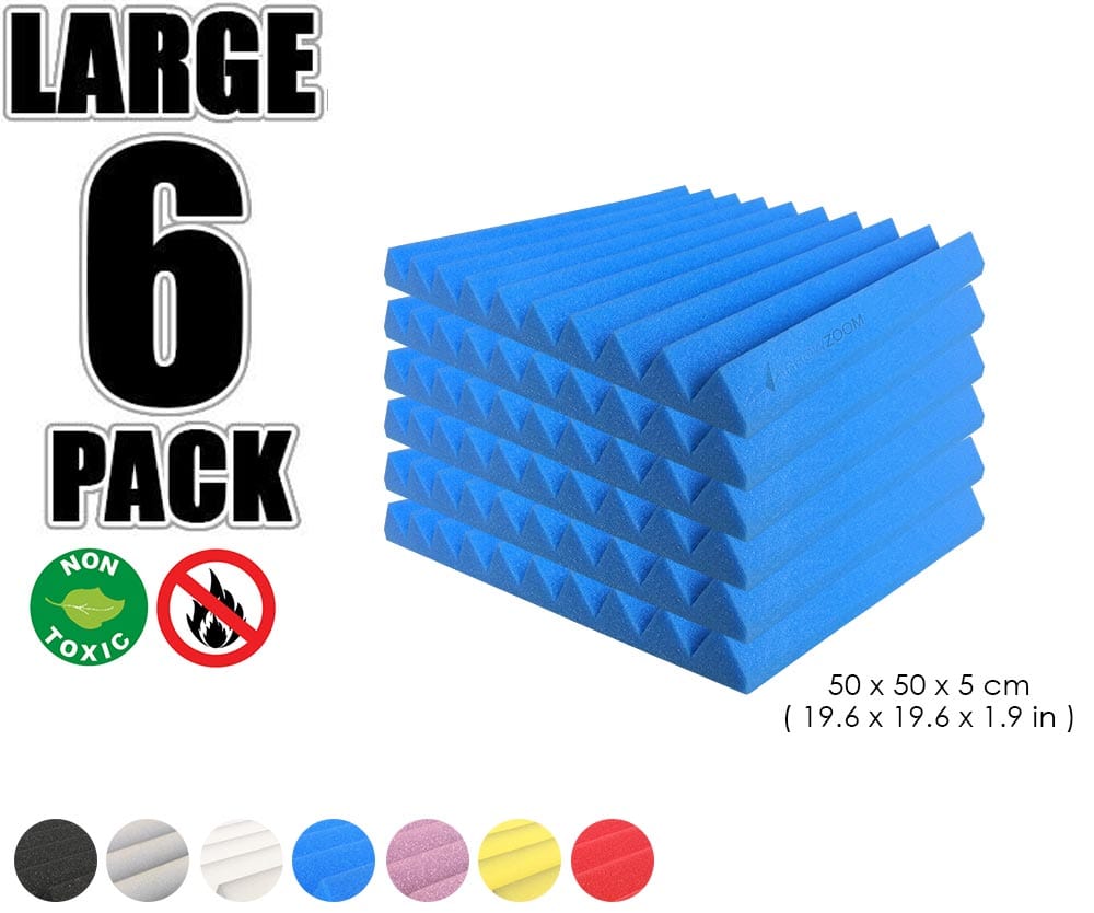 New 6 pcs Wedge Tiles Acoustic Panels Sound Absorption Studio Soundproof Foam 7 Colors KK1134