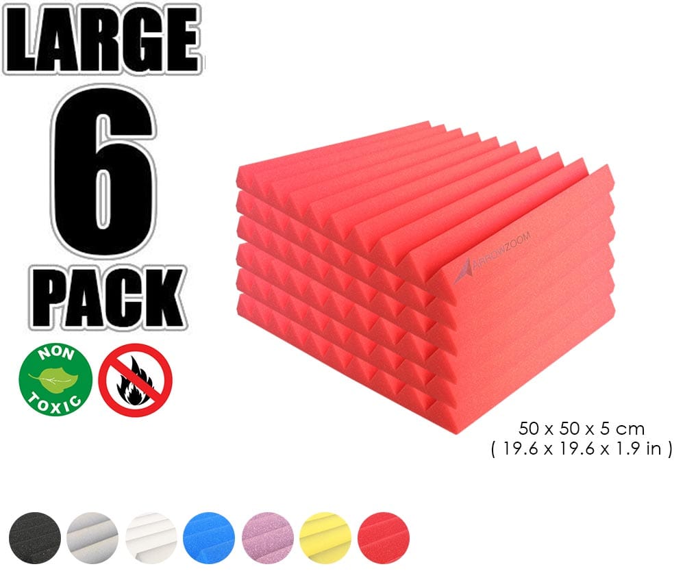 New 6 pcs Wedge Tiles Acoustic Panels Sound Absorption Studio Soundproof Foam 7 Colors KK1134