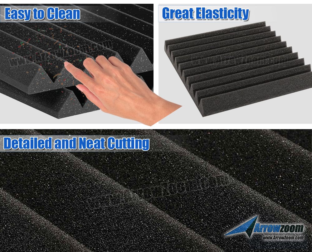 New 6 pcs Wedge Tiles Acoustic Panels Sound Absorption Studio Soundproof Foam 7 Colors KK1134