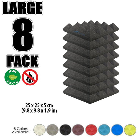 New 8 pcs Bundle Pyramid Tiles Acoustic Panels Sound Absorption Studio Soundproof Foam 8 Colors KK1034