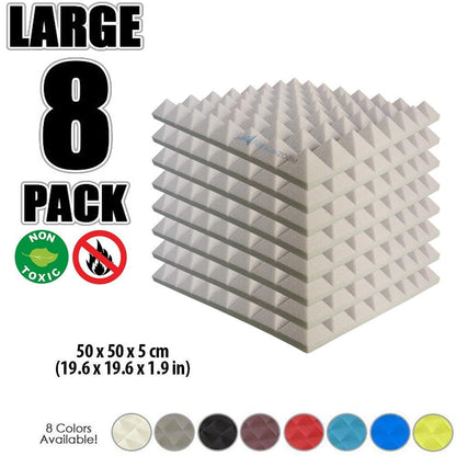 New 8 pcs Bundle Pyramid Tiles Acoustic Panels Sound Absorption Studio Soundproof Foam 8 Colors KK1034